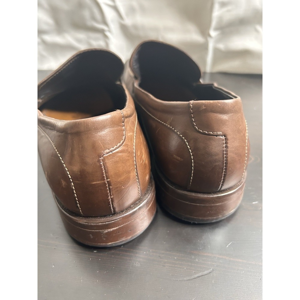 Hugo Boss Mens Brown Leather Slip On Loafers Dress Shoes Size 8.5 - Picture 6 of 7